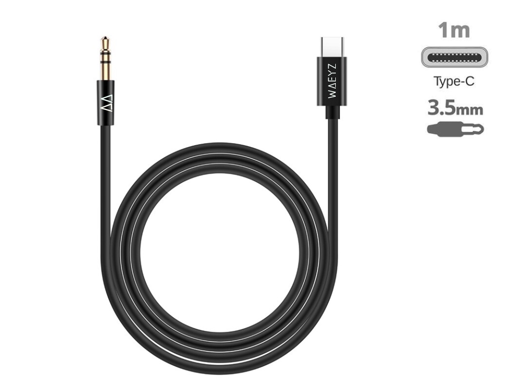 modus Noordoosten tellen Waeyz – USB-C naar Jack Aux kabel – USB-C naar audio jack kabel 3.5mm – 1  Meter – Zwart- Audio kabel voor muziek luisteren - Telefoon winkel .  telefoon reparatie winkel, refurbished